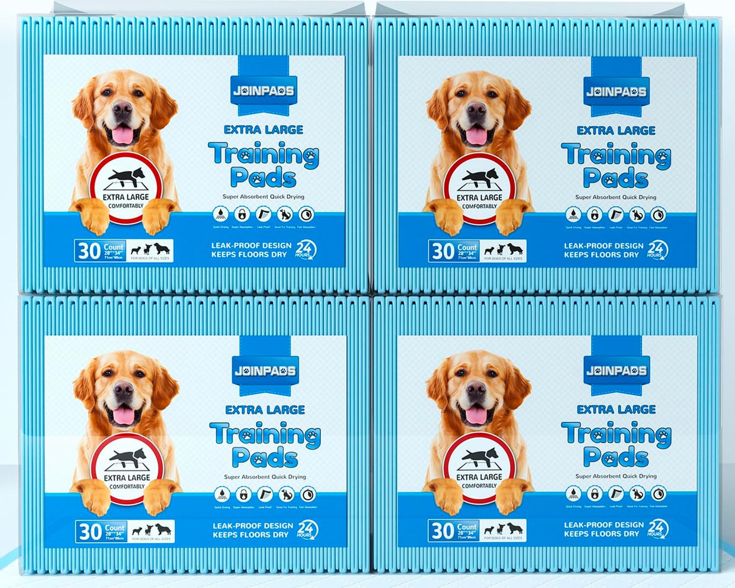 Extra Large Dog Pee Pads, Thicker Design for Super Absorbent and Leak Proof Pads, Disposable Potty Training Pads for Dogs, Puppy Pads XL, 28X34 Inches(120-Count, Blue)