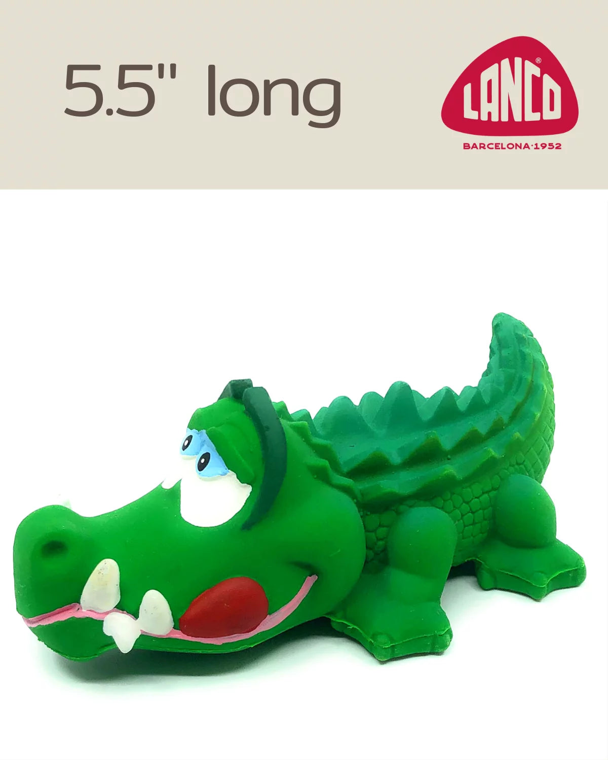 Alligator Sensory Squeaky Dog Toy Natural Rubber (Latex) Lead-Free Chemical-Free Complies to Same Safety Standards as Children S Toys Soft Squeaky (Small)